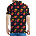 Sacred Heart Pattern Print Men's Polo Shirt