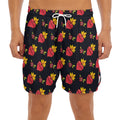 Sacred Heart Pattern Print Men's Split Running Shorts