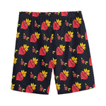 Sacred Heart Pattern Print Men's Sports Shorts