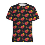 Sacred Heart Pattern Print Men's Sports T-Shirt