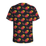 Sacred Heart Pattern Print Men's Sports T-Shirt
