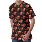 Sacred Heart Pattern Print Men's Velvet T-Shirt