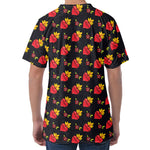 Sacred Heart Pattern Print Men's Velvet T-Shirt