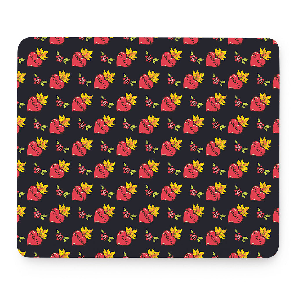 Sacred Heart Pattern Print Mouse Pad