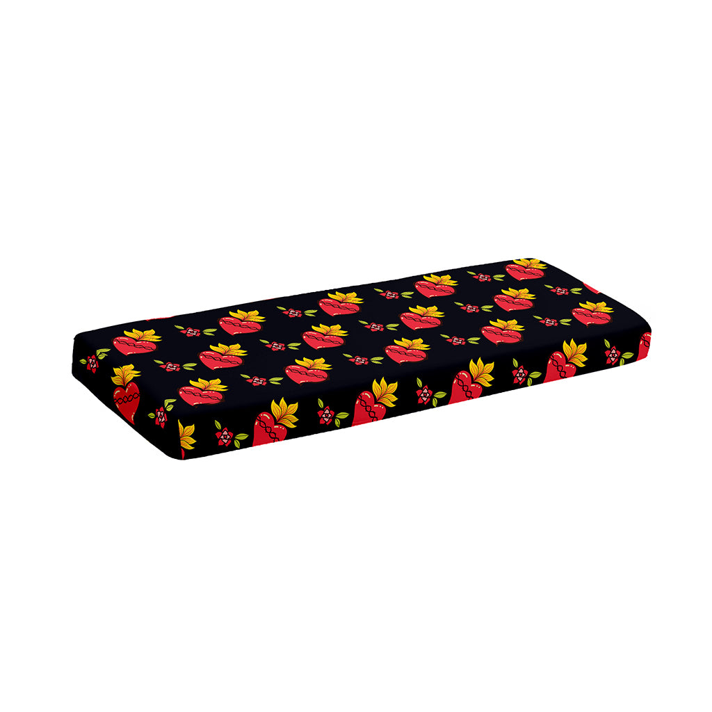 Sacred Heart Pattern Print Piano Keyboard Cover
