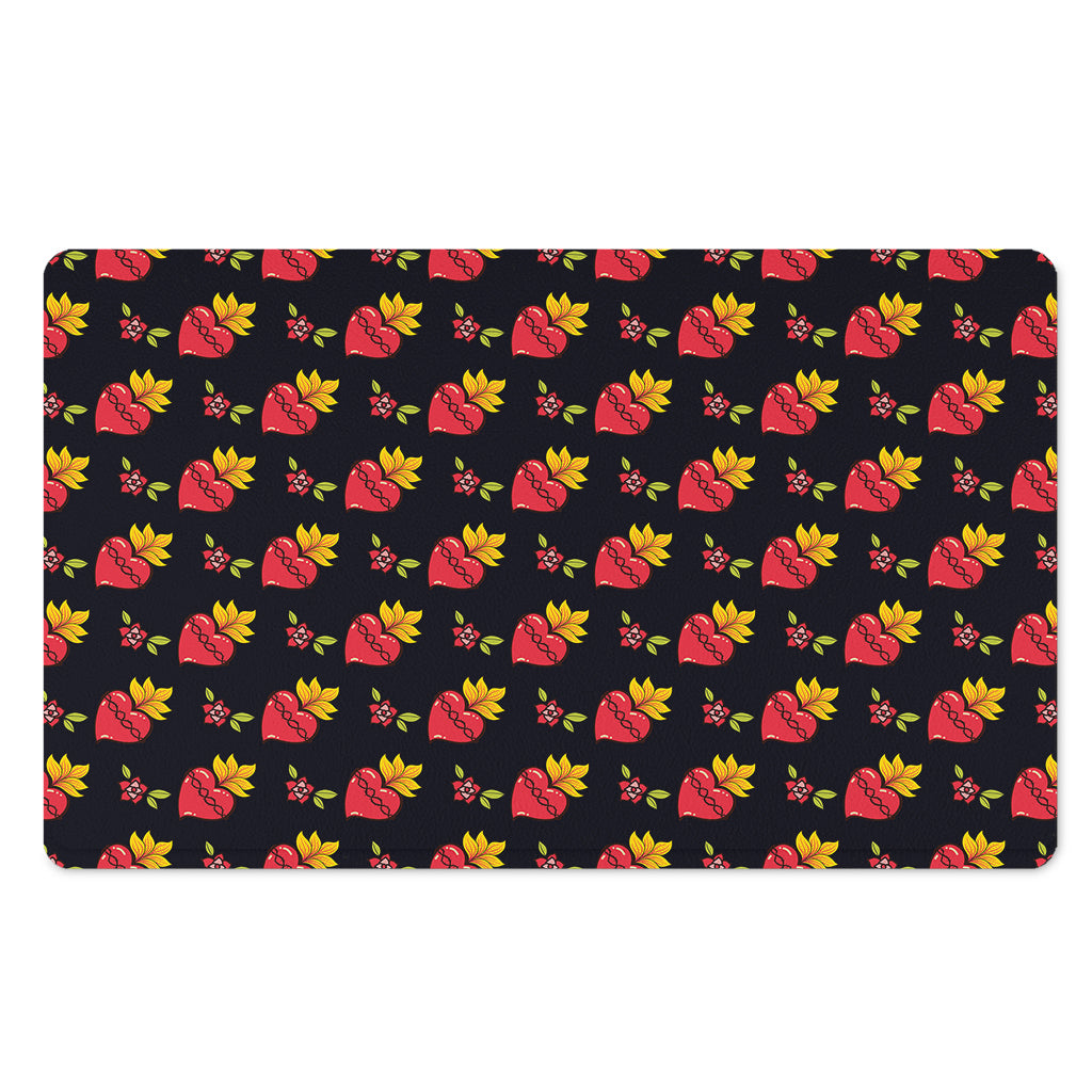 Sacred Heart Pattern Print Polyester Doormat