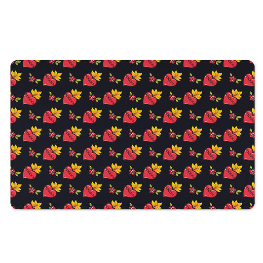 Sacred Heart Pattern Print Polyester Doormat