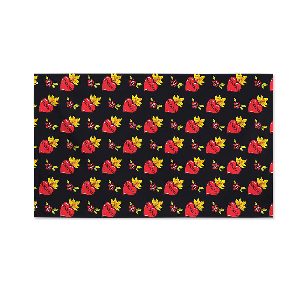 Sacred Heart Pattern Print Polyester Flag