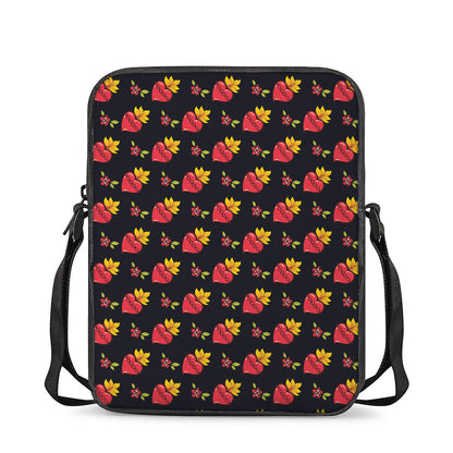 Sacred Heart Pattern Print Rectangular Crossbody Bag