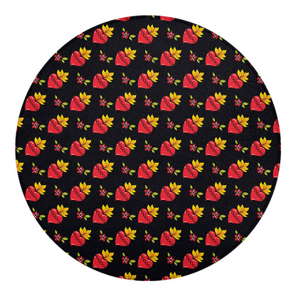 Sacred Heart Pattern Print Round Blanket