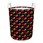 Sacred Heart Pattern Print Round Laundry Basket
