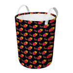 Sacred Heart Pattern Print Round Laundry Basket
