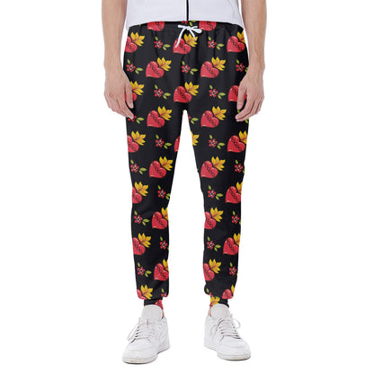 Sacred Heart Pattern Print Scuba Joggers