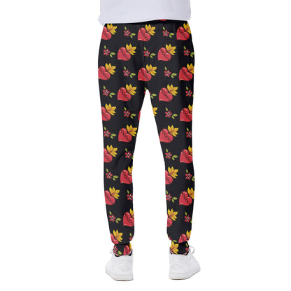 Sacred Heart Pattern Print Scuba Joggers