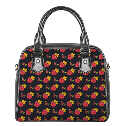 Sacred Heart Pattern Print Shoulder Handbag