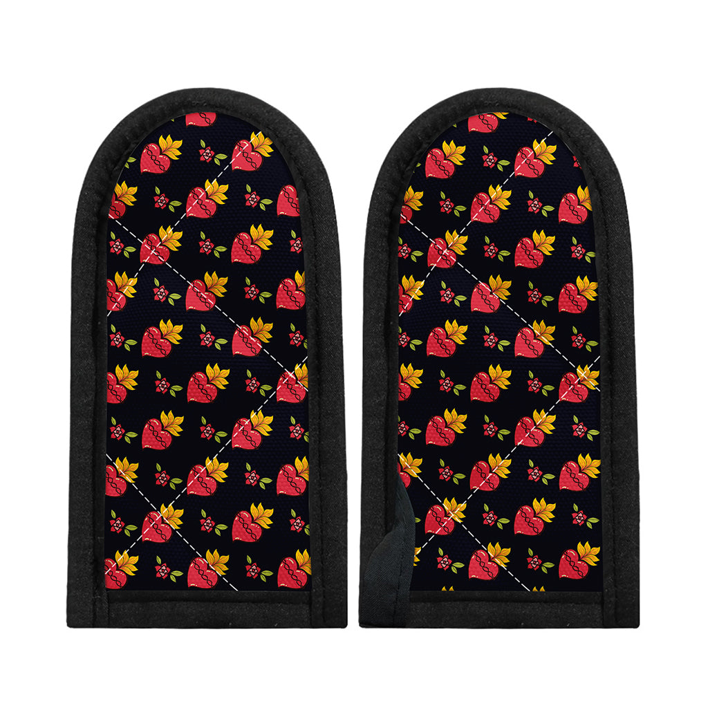 Sacred Heart Pattern Print Skillet Handle Cover