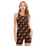 Sacred Heart Pattern Print Sleeveless One Piece Swimsuit