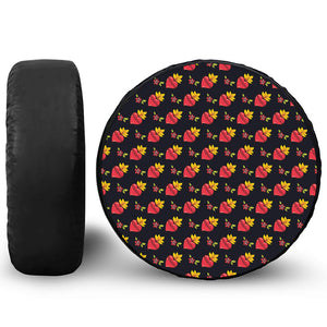 Sacred Heart Pattern Print Tire Cover