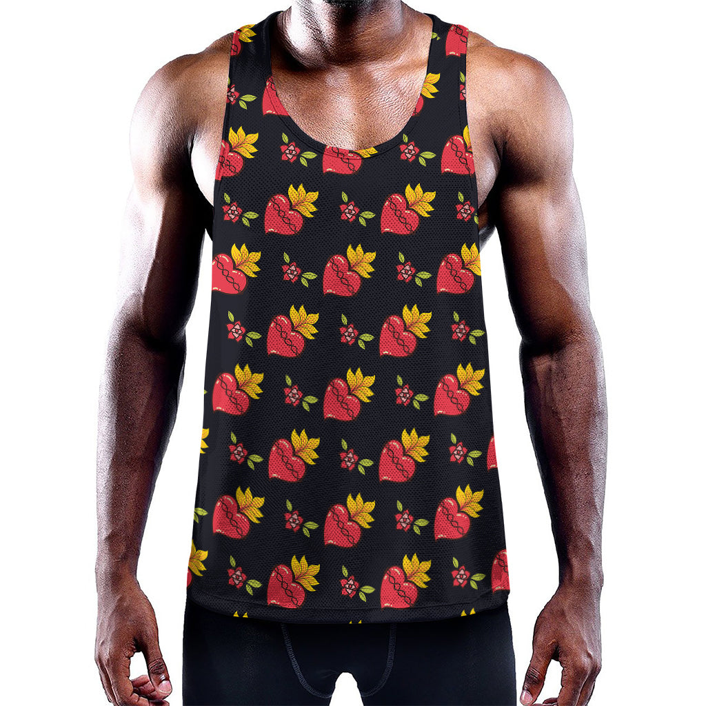 Sacred Heart Pattern Print Training Tank Top