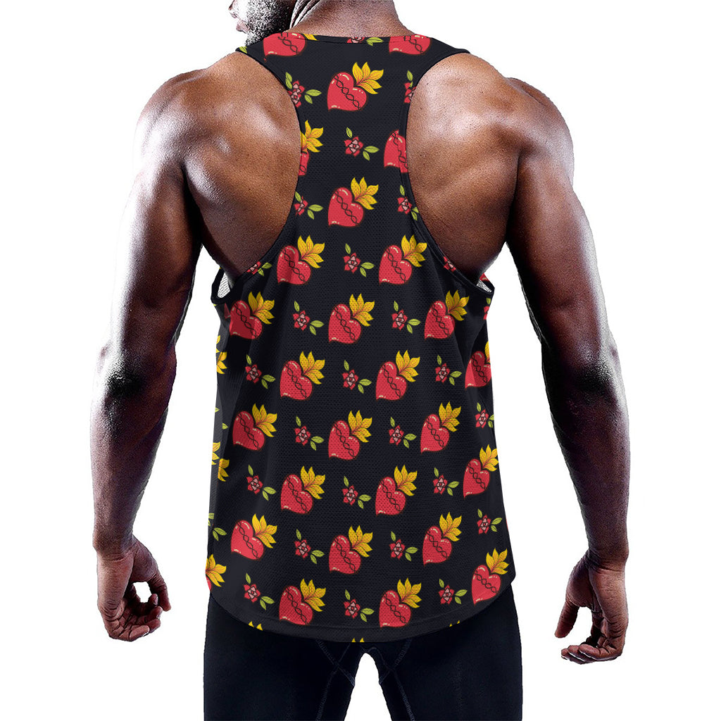 Sacred Heart Pattern Print Training Tank Top