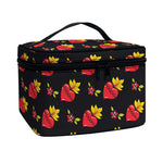 Sacred Heart Pattern Print Travel Makeup Bag
