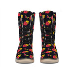 Sacred Heart Pattern Print Winter Boots
