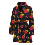 Sacred Heart Pattern Print Women's Bathrobe
