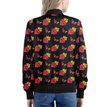 Sacred Heart Pattern Print Women's Bomber Jacket