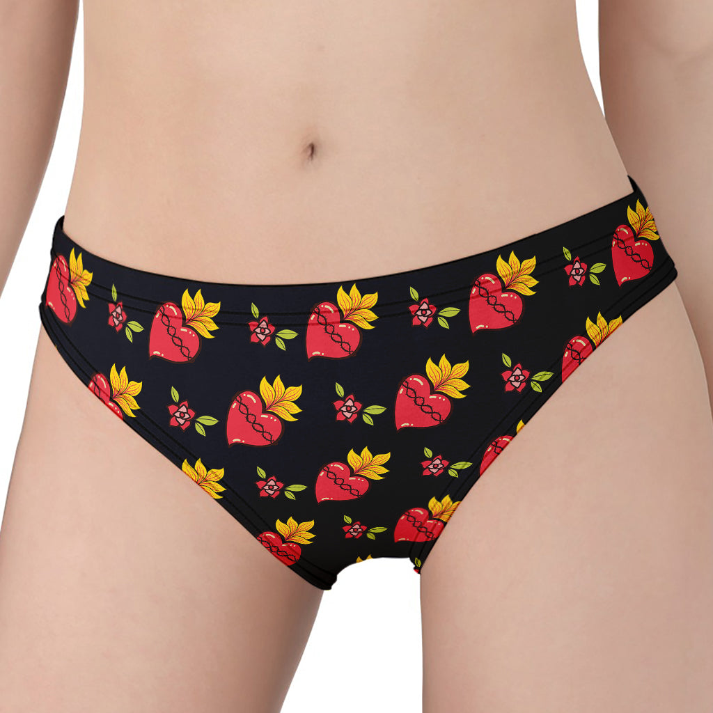 Sacred Heart Pattern Print Women's Panties