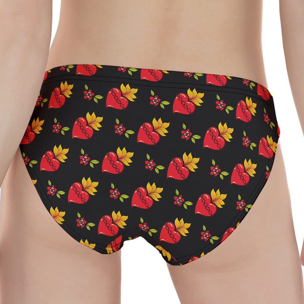 Sacred Heart Pattern Print Women's Panties