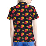 Sacred Heart Pattern Print Women's Polo Shirt