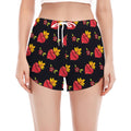 Sacred Heart Pattern Print Women's Split Running Shorts