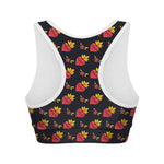 Sacred Heart Pattern Print Women's Sports Bra
