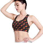 Sacred Heart Pattern Print Women's Sports Bra