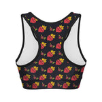 Sacred Heart Pattern Print Women's Sports Bra