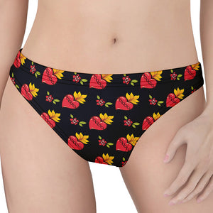 Sacred Heart Pattern Print Women's Thong