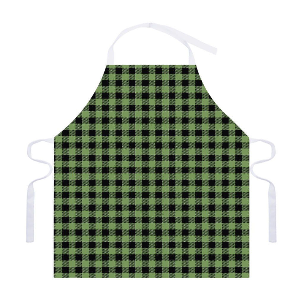 Sage Green Buffalo Check Pattern Print Adjustable Apron