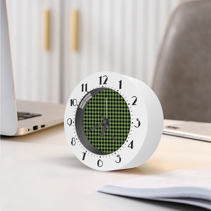Sage Green Buffalo Check Pattern Print Alarm Clock