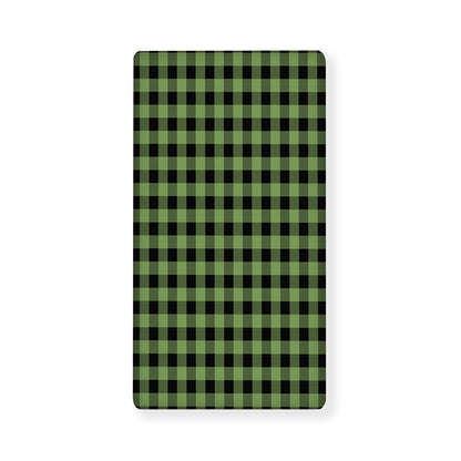 Sage Green Buffalo Check Pattern Print Baby Crib Sheet