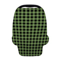 Sage Green Buffalo Check Pattern Print Baby Seat Cover