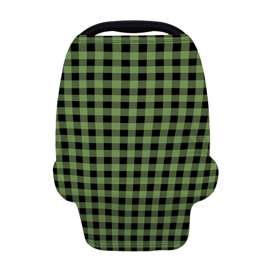 Sage Green Buffalo Check Pattern Print Baby Seat Cover