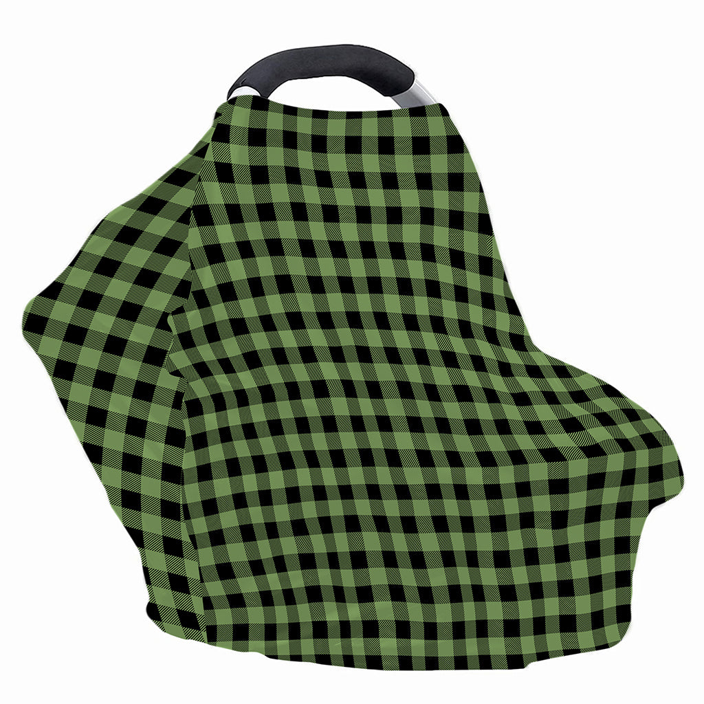 Sage Green Buffalo Check Pattern Print Baby Seat Cover