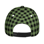 Sage Green Buffalo Check Pattern Print Baseball Cap
