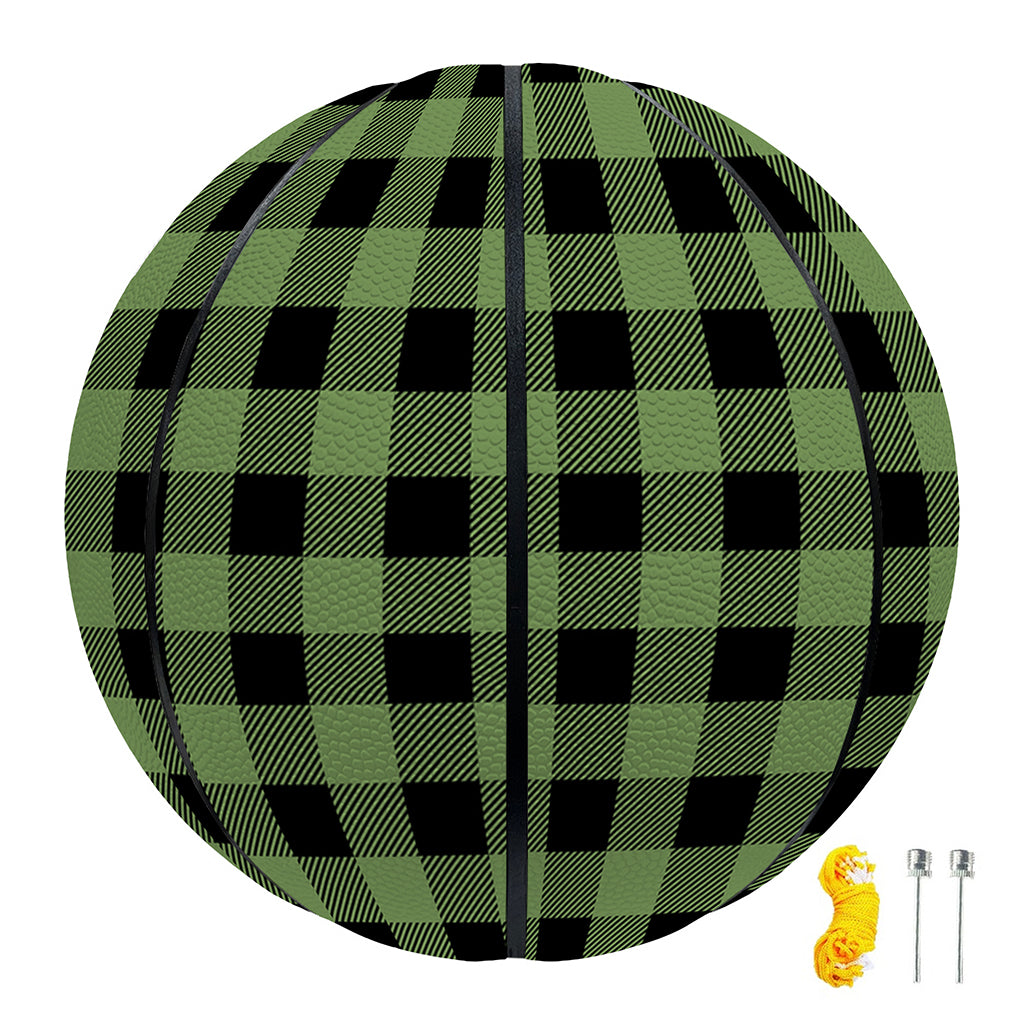 Sage Green Buffalo Check Pattern Print Basketball