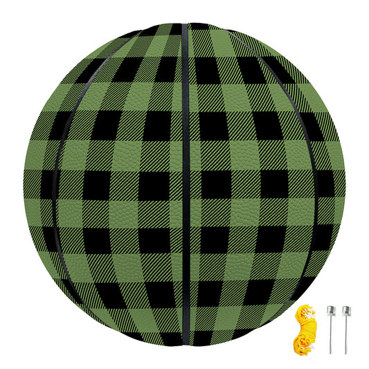 Sage Green Buffalo Check Pattern Print Basketball