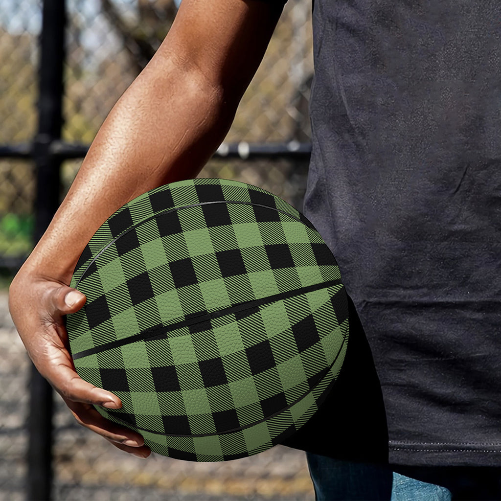 Sage Green Buffalo Check Pattern Print Basketball