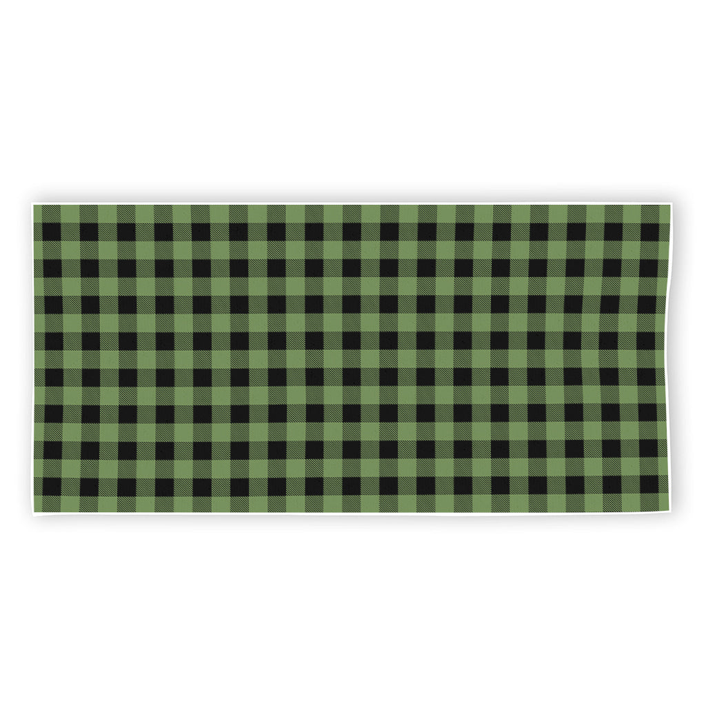 Sage Green Buffalo Check Pattern Print Beach Towel