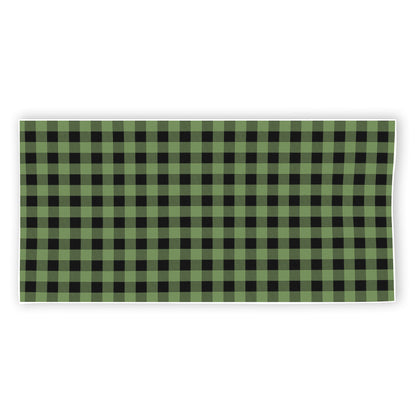 Sage Green Buffalo Check Pattern Print Beach Towel