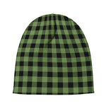 Sage Green Buffalo Check Pattern Print Beanie