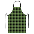 Sage Green Buffalo Check Pattern Print Bib Apron With Pocket